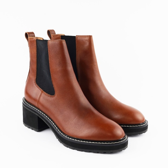 New MADEWELL Size 9.5 The Carina Platform Chelsea Boot in Dried Maple - Picture 3 of 7